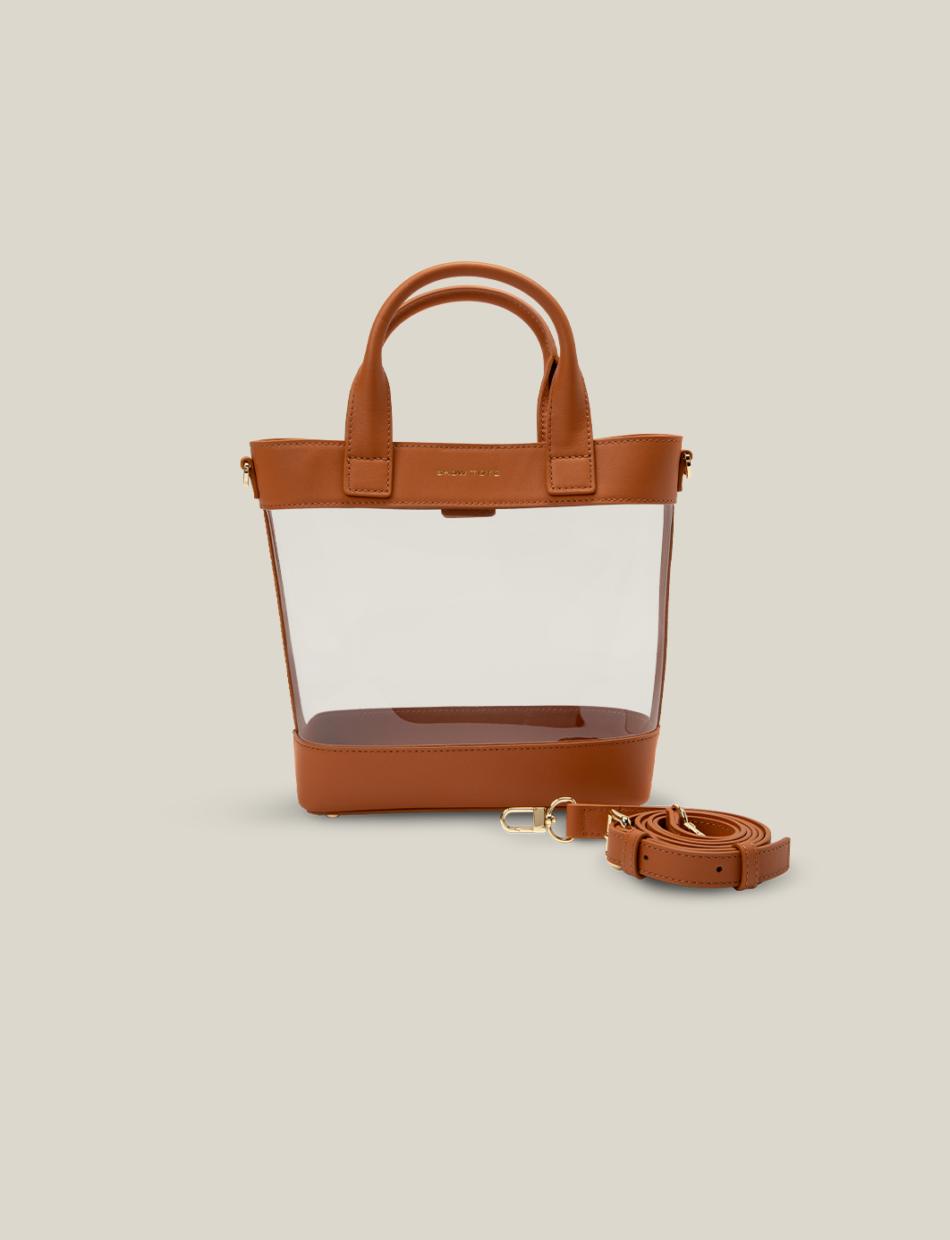 The Clear Tote - Saddle Brown