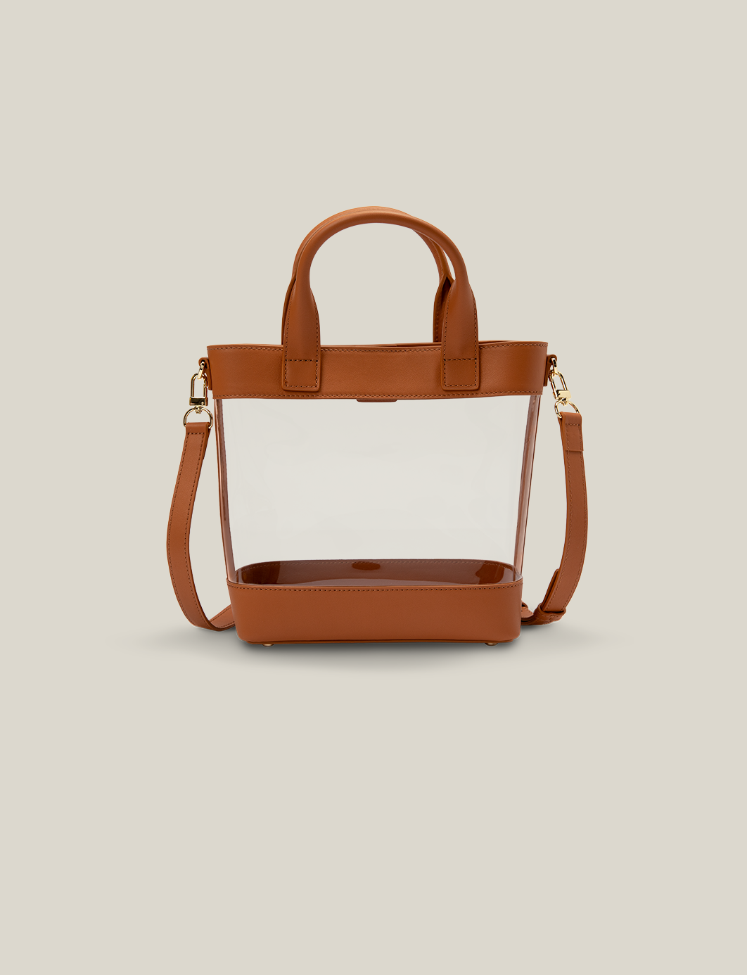 The Clear Tote - Saddle Brown