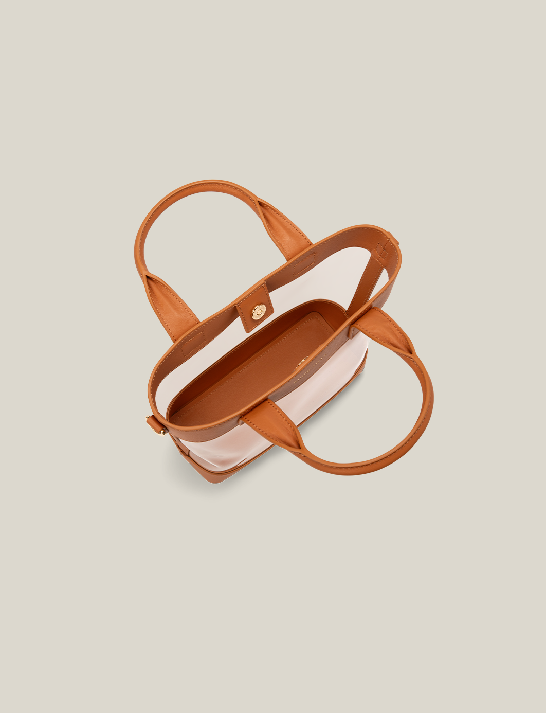 The Clear Tote - Saddle Brown