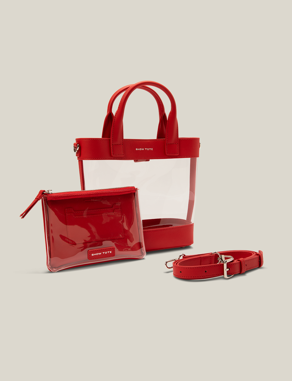 The Clear Tote - Lipstick Red