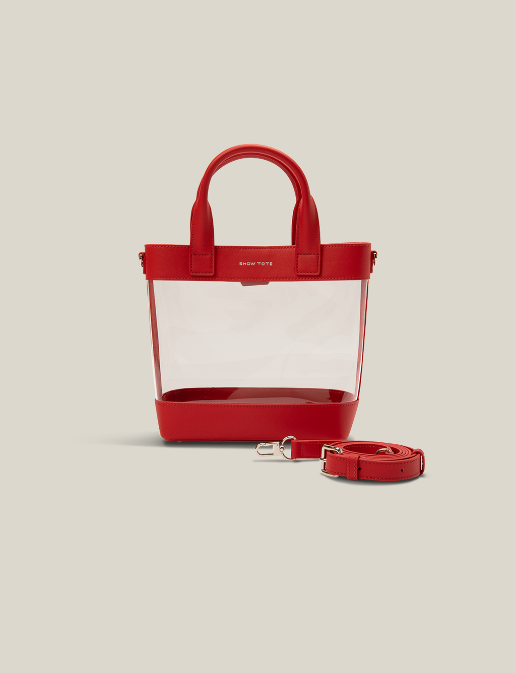 The Clear Tote - Lipstick Red