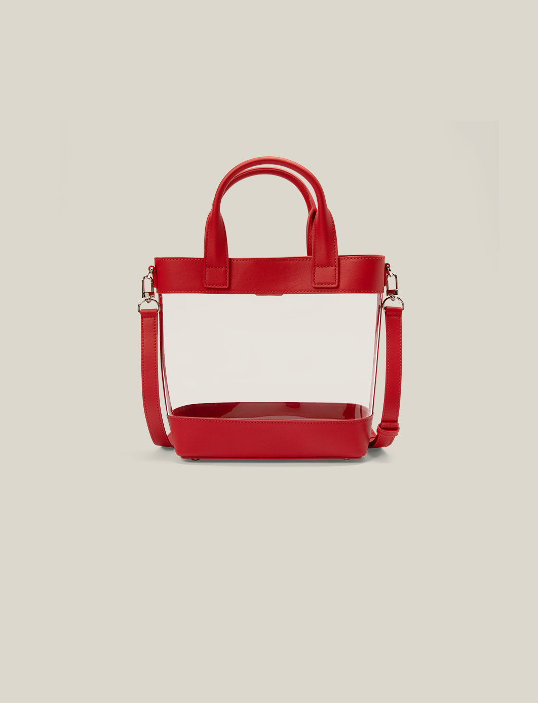 The Clear Tote - Lipstick Red