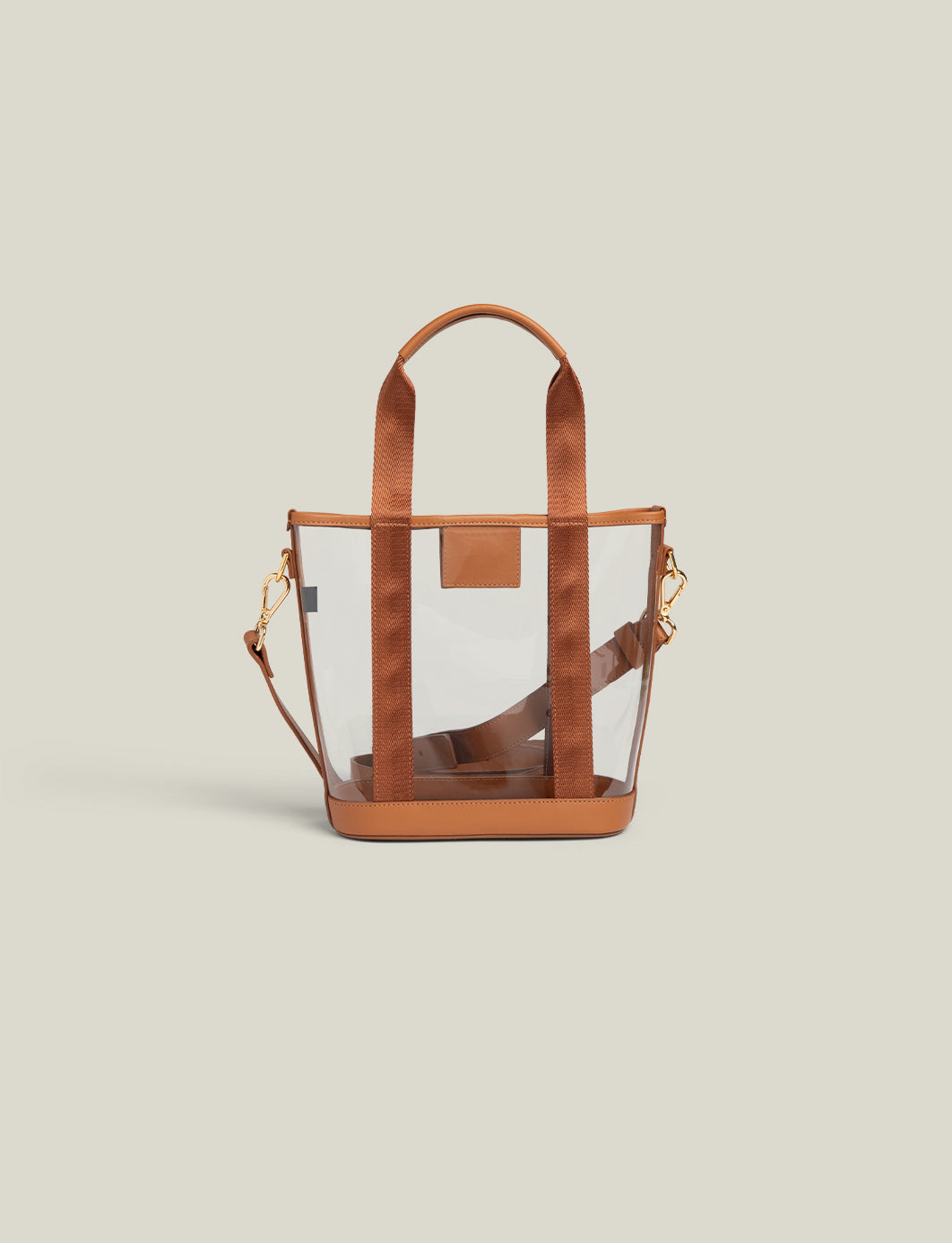 The Clear Tote - Saddle Brown