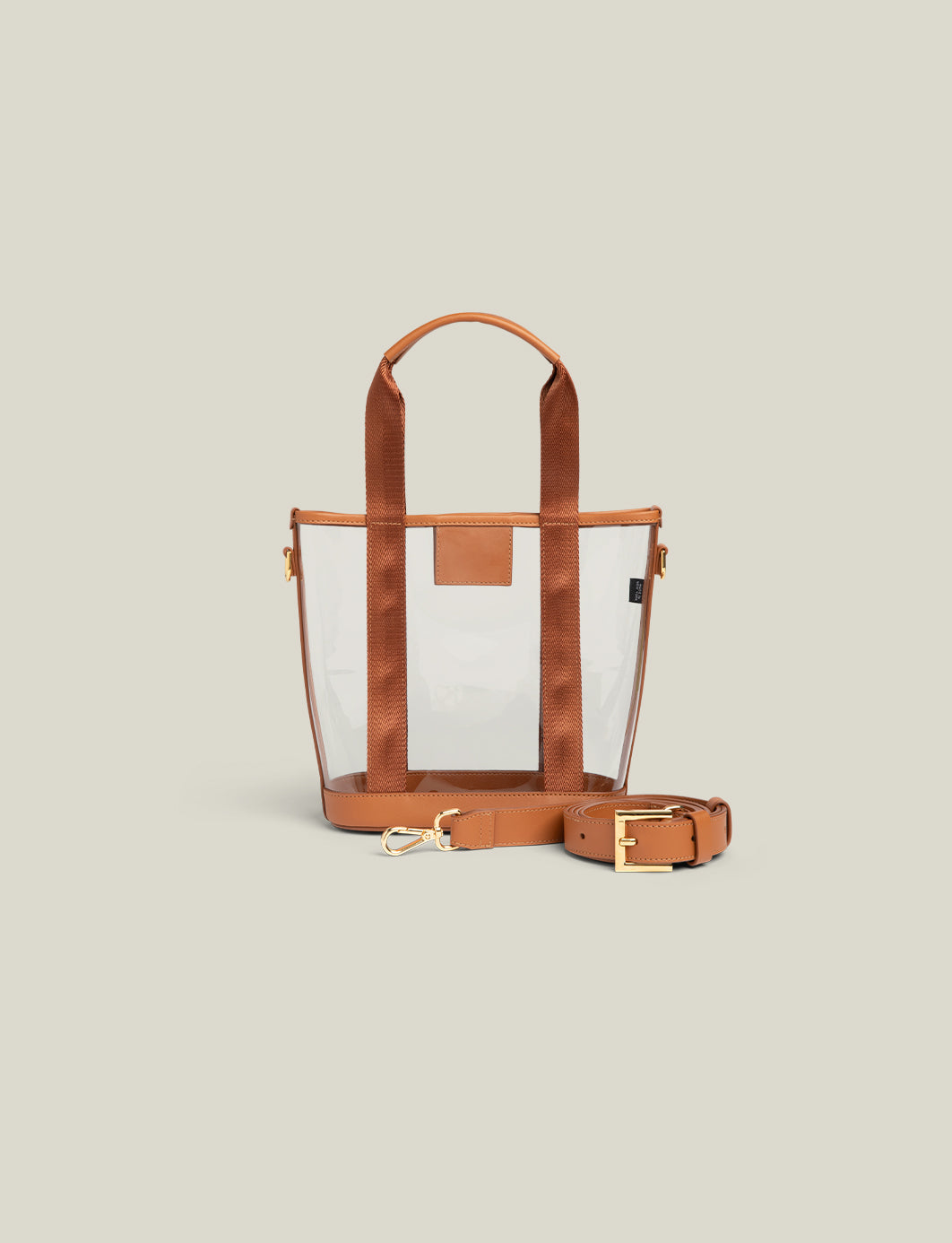 The Clear Tote - Saddle Brown