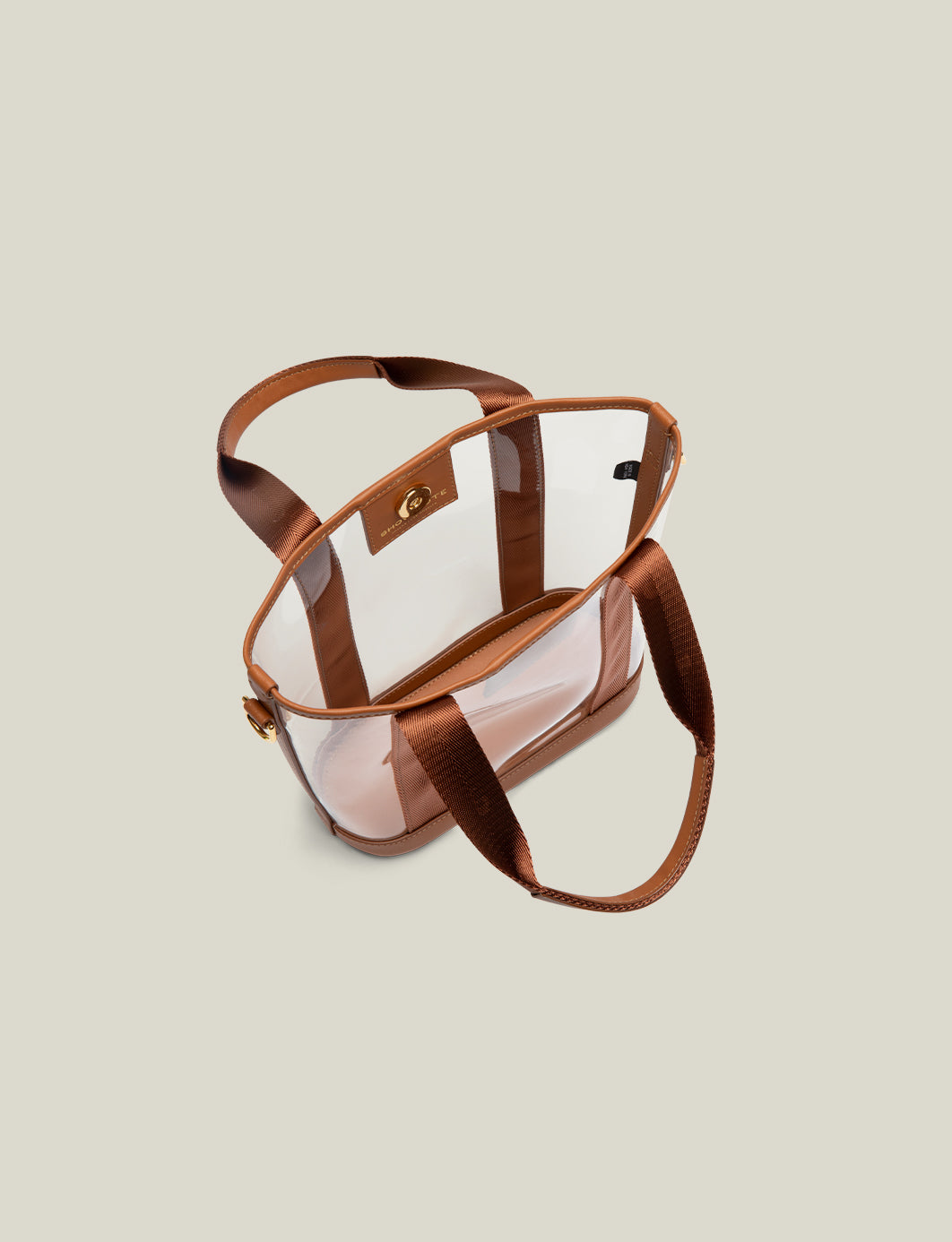 The Clear Tote - Saddle Brown